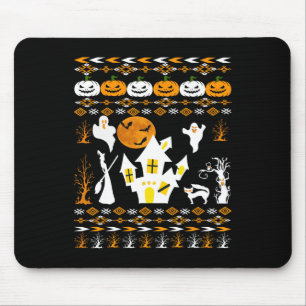 Ugly Halloween Veterinarian Animals Cats Owl Merry Mouse Pad