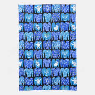 Ugly Hannukah Sweaters Holiday Pattern Tea Towel