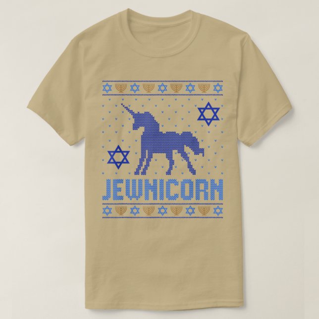 Ugly Hanukkah Jewish Unicorn Cute Chanukah Holiday T-Shirt (Design Front)