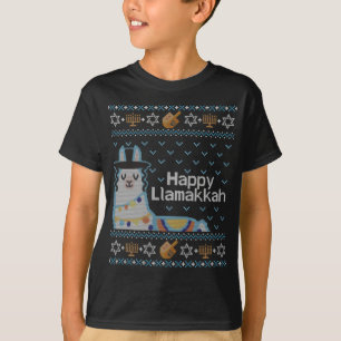 Ugly Hanukkah Llama Llamakkah T-Shirt