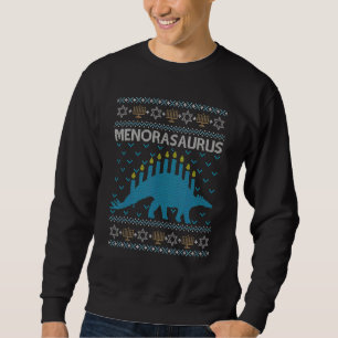 Ugly Hanukkah Sweater  Dinosaur Menorasaurus