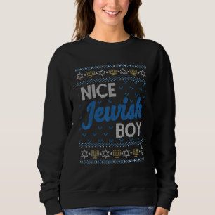 Ugly Hanukkah Sweater  Nice Jewish Boy Matching