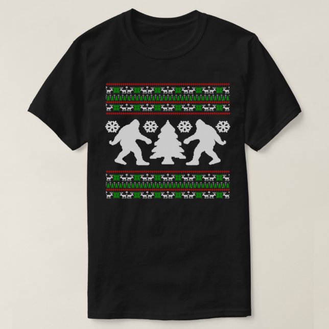 Ugly Holiday Bigfoot Christmas Sweater science (Design Front)