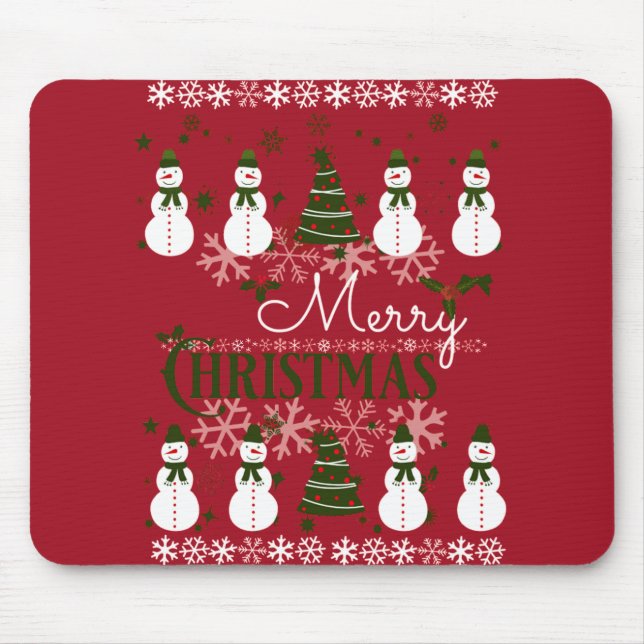 Ugly Holiday Sweater Merry Christmas Mouse Pad (Front)
