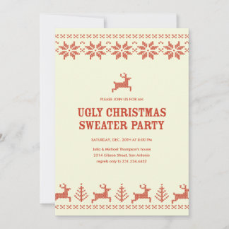 Ugly Holiday Sweater Party Invitations
