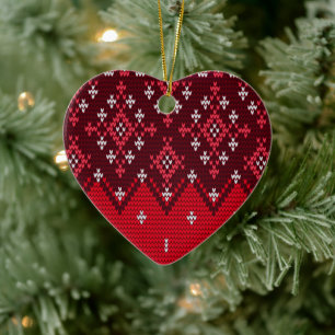Ugly Holidays Sweater Folk Pattern Ceramic Tree Decoration
