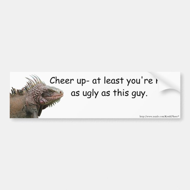 Ugly Iguana Bumper Sticker (Front)