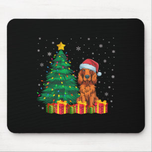 Ugly Irish Setter Santa Hat Christmas Lights Dog L Mouse Pad