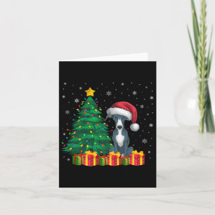 Ugly Italian Greyhound Santa Hat Christmas Lights Card