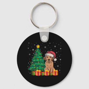 Ugly Labrador Santa Hat Christmas Lights Dog Lover Key Ring