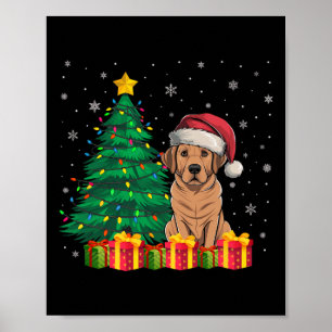 Ugly Labrador Santa Hat Christmas Lights Dog Lover Poster