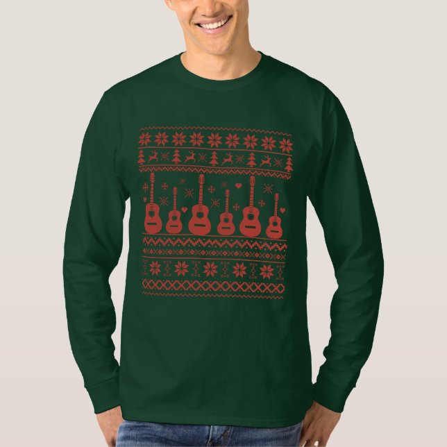 Ugly Merry Christmas sweater acoustic guitar (Front)