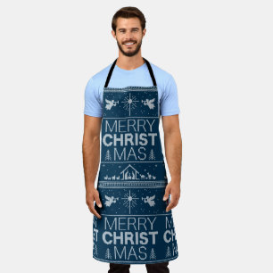 Ugly Merry CHRISTmas Sweater Christian Christ God Apron