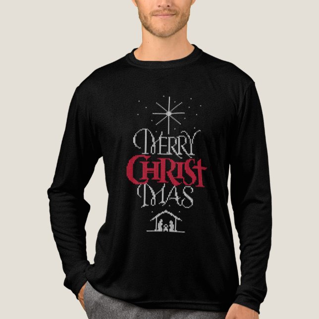 Ugly Merry Christmas Sweater Christian Religious (Front)