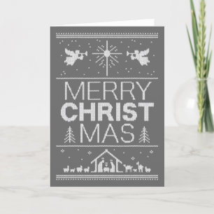 Ugly Merry CHRISTmas Sweater Elegant Religious Holiday Card