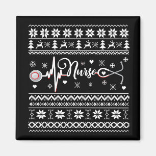 Ugly Merry Christmas sweater heartbeat Magnet