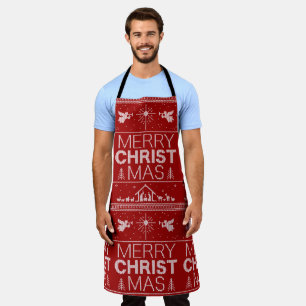 Ugly Merry CHRISTmas Sweater Religious Christian Apron