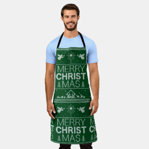Ugly Merry CHRISTmas Sweater Religious Christian Apron