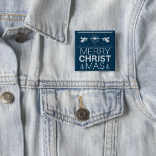 Ugly Merry Christmas Sweater Religious Religion 15 Cm Square Badge