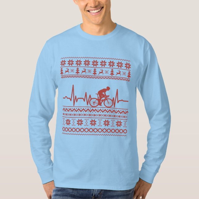 Ugly Merry christmas sweater riding a bike (Front)