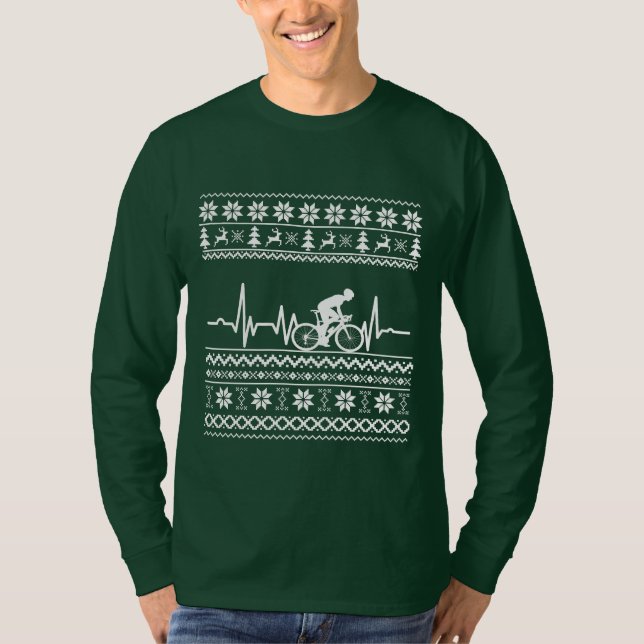 Ugly Merry christmas sweater riding a bike (Front)