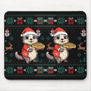 Ugly Otter Lover Santa Hat Xmas Light Otter Christ Mouse Pad