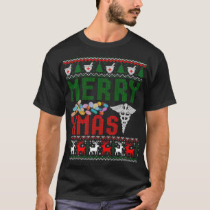 Ugly Pharmacist Christmas Pharmacy Tech Funny Xmas T-Shirt