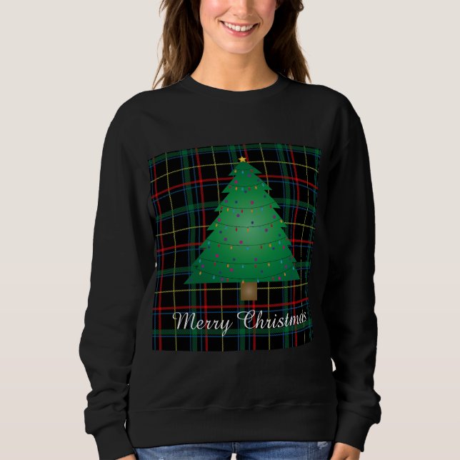 Ugly Plaid Christmas Tree Sweatshirt (Front)