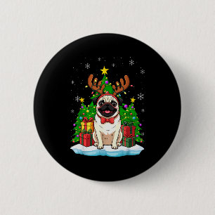 Ugly Pug Christmas Sweater Pajama For Women Men Fa 6 Cm Round Badge