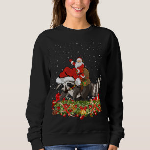 Ugly Racoon Xmas Gift Santa Riding Racoon Christ Sweatshirt