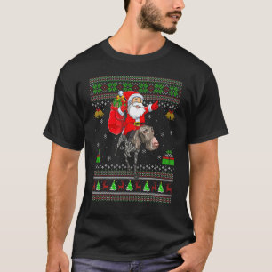 Ugly Santa Riding German Shorthaired Pointer Dog C T-Shirt