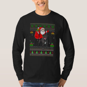 Ugly Santa Riding Staffordshire Bull Terrier Dog C T-Shirt