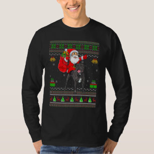 Ugly Santa Riding Staffordshire Bull Terrier Dog C T-Shirt