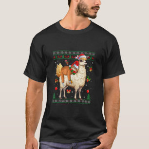 Ugly Santa Scarf Sweater Style Sloth Riding Llama