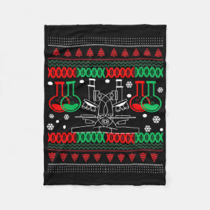 Ugly Science Chemistry Biology Christmas Sweater T Fleece Blanket