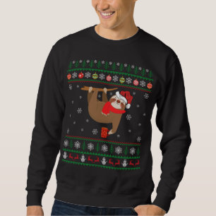Ugly Sloth Lover Xmas Gift Santa Hat Ugly Sloth Ch Sweatshirt