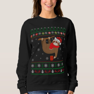 Ugly Sloth Lover Xmas Gift Santa Hat Ugly Sloth Ch Sweatshirt