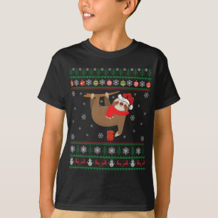 Ugly Sloth Lover Xmas Gift Santa Hat Ugly Sloth Ch T-Shirt