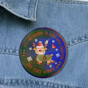 Ugly Sweater 2nd Winner Deer Button