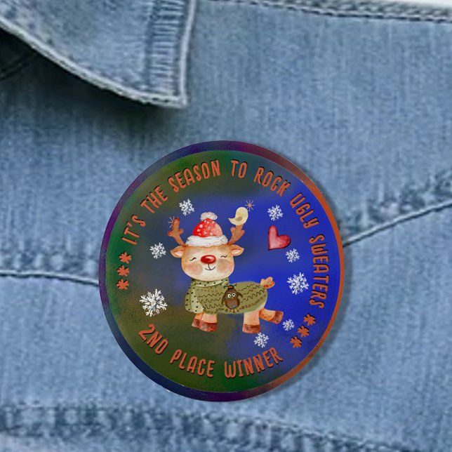 Ugly Sweater 2nd Winner Deer Button (Ugly Sweater 2nd Winner Deer Button)