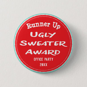 Ugly Sweater Award Office Party Runner Up 6 Cm Round Badge