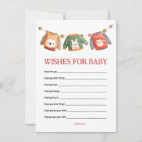 Ugly Sweater Baby Shower Wishes for Baby Note