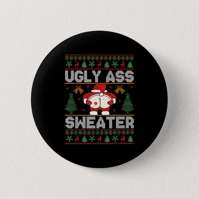 Ugly Sweater Christmas  6 Cm Round Badge (Front)
