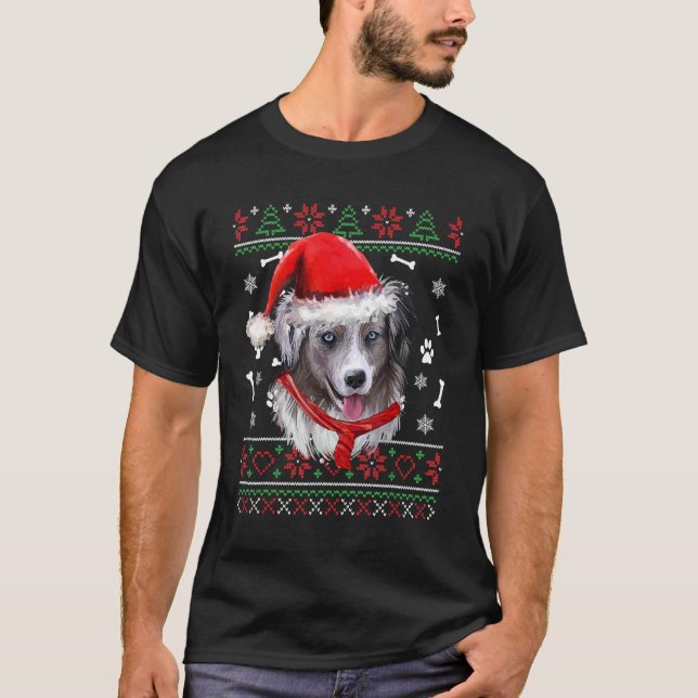 Ugly Sweater Christmas American Shepherd Santa Hat (Front)