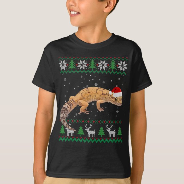 Ugly Sweater Christmas Animals Santa Leopard Gecko (Front)