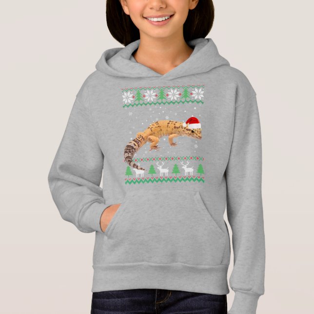 Ugly Sweater Christmas Animals Santa Leopard Gecko (Front)