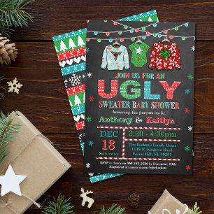 Ugly Sweater Christmas Baby Shower Invitation