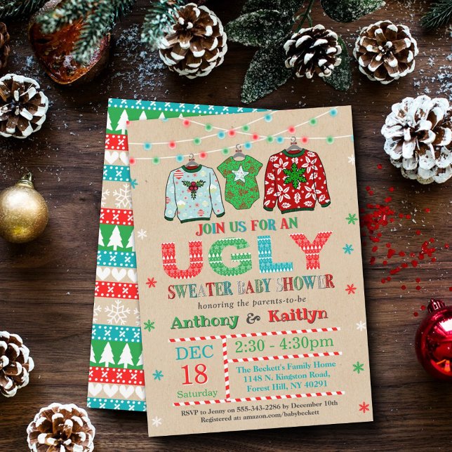 Ugly Sweater Christmas Baby Shower Invitation (Creator Uploaded)