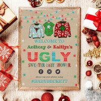 Ugly Sweater Christmas Baby Shower Welcome