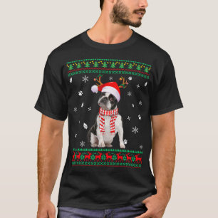 Ugly Sweater Christmas Boston Terrier Dog Santa Re